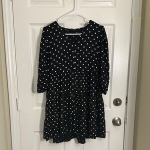 Polka Dot Kids Dress - Black and White